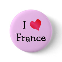 I Love France Button