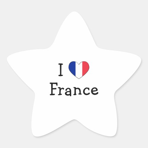 I Love France Star Stickers