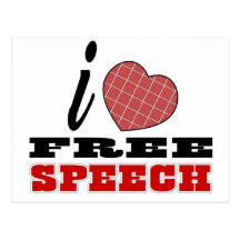I Love Free Speech Postcard
