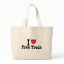 I love Free Trade heart custom personalized bags