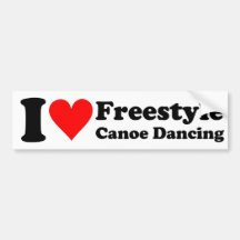 I Love Freestyle Canoe Dancing Sticker Bumper Stickers