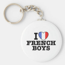 I Love French Boys Key Chain