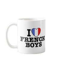 I Love French Boys Coffee Mugs