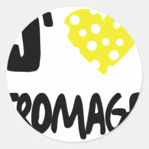 I love fromage icon round sticker