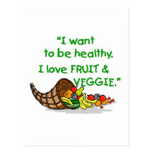 I LOVE FRUIT & VEGGIE POSTCARD