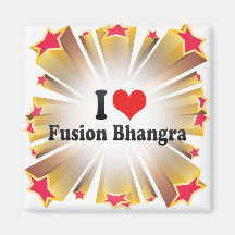 I Love Fusion Bhangra Refrigerator Magnets