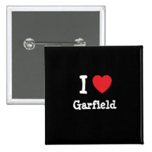 I love Garfield heart custom personalized Pinback Buttons