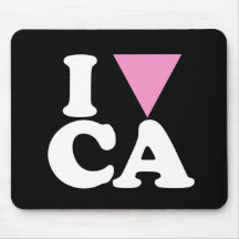 I LOVE GAY CA - WHITE -.png Mouse Pads