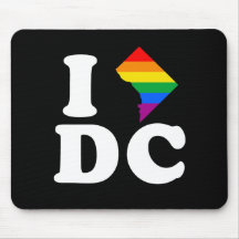I LOVE GAY DC - WHITE -.png Mousepads