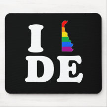 I LOVE GAY DELAWARE - WHITE -.png Mouse Pads