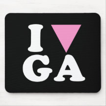 I LOVE GAY GA - WHITE -.png Mouse Pads