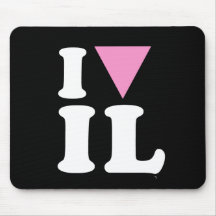 I LOVE GAY IL - WHITE -.png Mousepads
