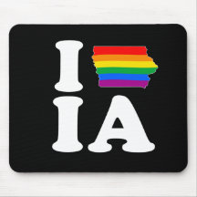 I LOVE GAY IOWA - - WHITE -.png Mouse Pads