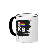 I LOVE GAY KANSAS - WHITE -.png Coffee Mugs