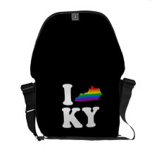 I LOVE GAY KENTUCKY - WHITE -.png Courier Bags