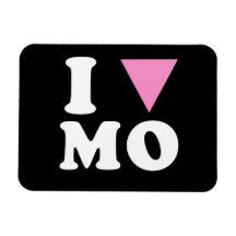 I LOVE GAY MO - WHITE -.png Rectangle Magnets