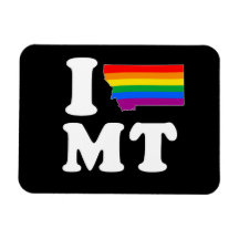 I LOVE GAY MONTANA - WHITE -.png Rectangular Magnet