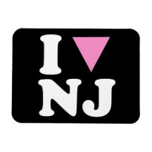 I LOVE GAY NJ - WHITE -.png Flexible Magnet