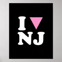 I LOVE GAY NJ - WHITE -.png Print