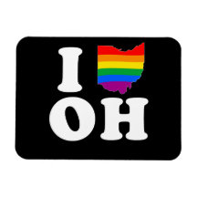 I LOVE GAY OHIO - WHITE -.png Rectangle Magnets