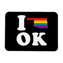 I LOVE GAY OKLAHOMA - WHITE -.png Vinyl Magnet