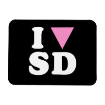 I LOVE GAY SD - WHITE -.png Vinyl Magnet