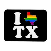 I LOVE GAY TEXAS -- WHITE -.png Rectangle Magnets