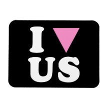 I LOVE GAY US - WHITE -.png Rectangular Magnets