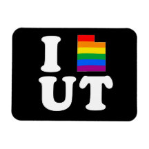 I LOVE GAY UTAH - WHITE -.png Flexible Magnets