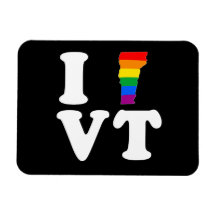 I LOVE GAY VERMONT - WHITE -.png Vinyl Magnets