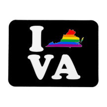 I LOVE GAY VIRGINIA - WHITE -.png Vinyl Magnet