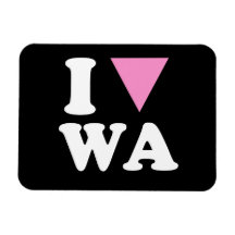 I LOVE GAY WA - WHITE -.png Rectangle Magnets