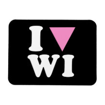 I LOVE GAY WI - WHITE -.png Rectangular Magnet