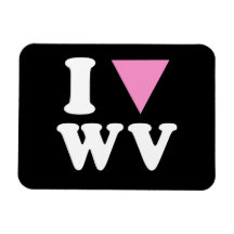 I LOVE GAY WV - WHITE -.png Vinyl Magnet