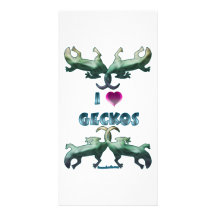 I Love Geckos Personalized Photo Card