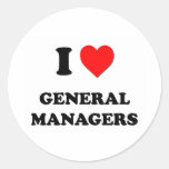 I Love General Managers Round Sticker