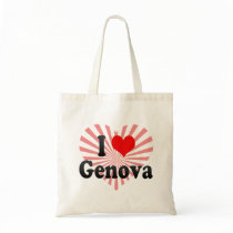 I Love Genova, Italy Canvas Bags