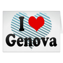 I Love Genova, Italy Greeting Cards