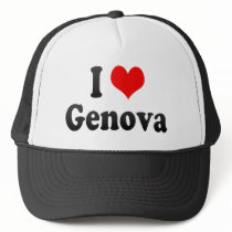 I Love Genova, Italy Mesh Hats