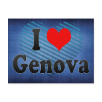 I Love Genova, Italy Postcard