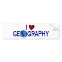I Love Geography bumper stickers