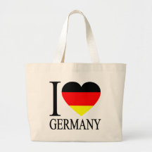 I Love Germany German Flag Heart Bags