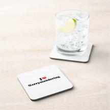 I LOVE GERRYMANDERING - .png Drink Coasters