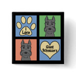 I Love Giant Schnauzers Pin
