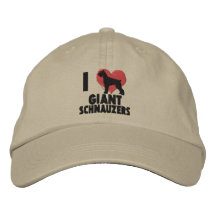 I Love Giant Schnauzers Embroidered Hat