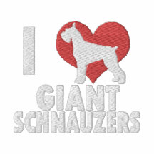 I Love Giant Schnauzers Embroidered T-Shirt