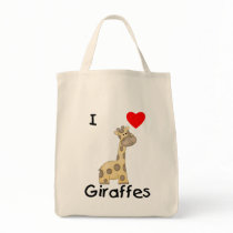 I Love Giraffes (2) Canvas Bags