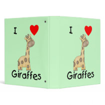 I Love Giraffes (2) 3 Ring Binder