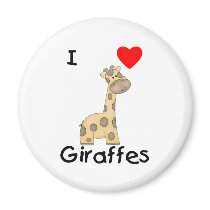 I Love Giraffes (2) Magnets