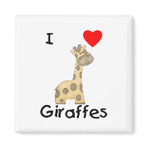 I Love Giraffes (2) Refrigerator Magnets